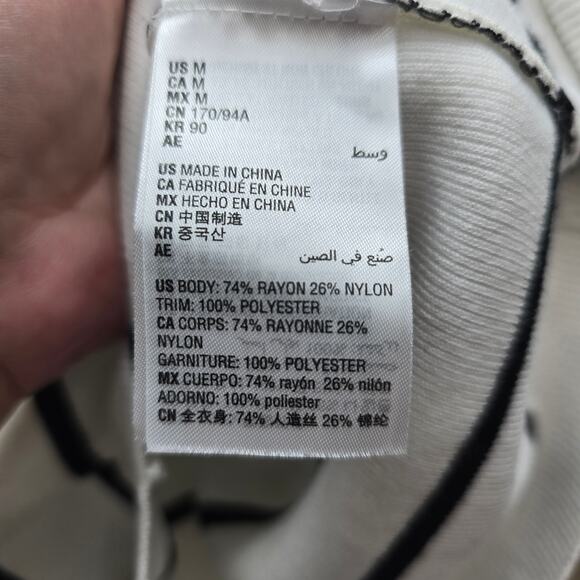 Maison Jules Women's Striped Bow Sleeve Knit Sweater White Black Size Medium - Picture 5 of 7